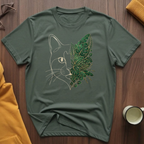 Tropical Leaves Cat T-Shirt