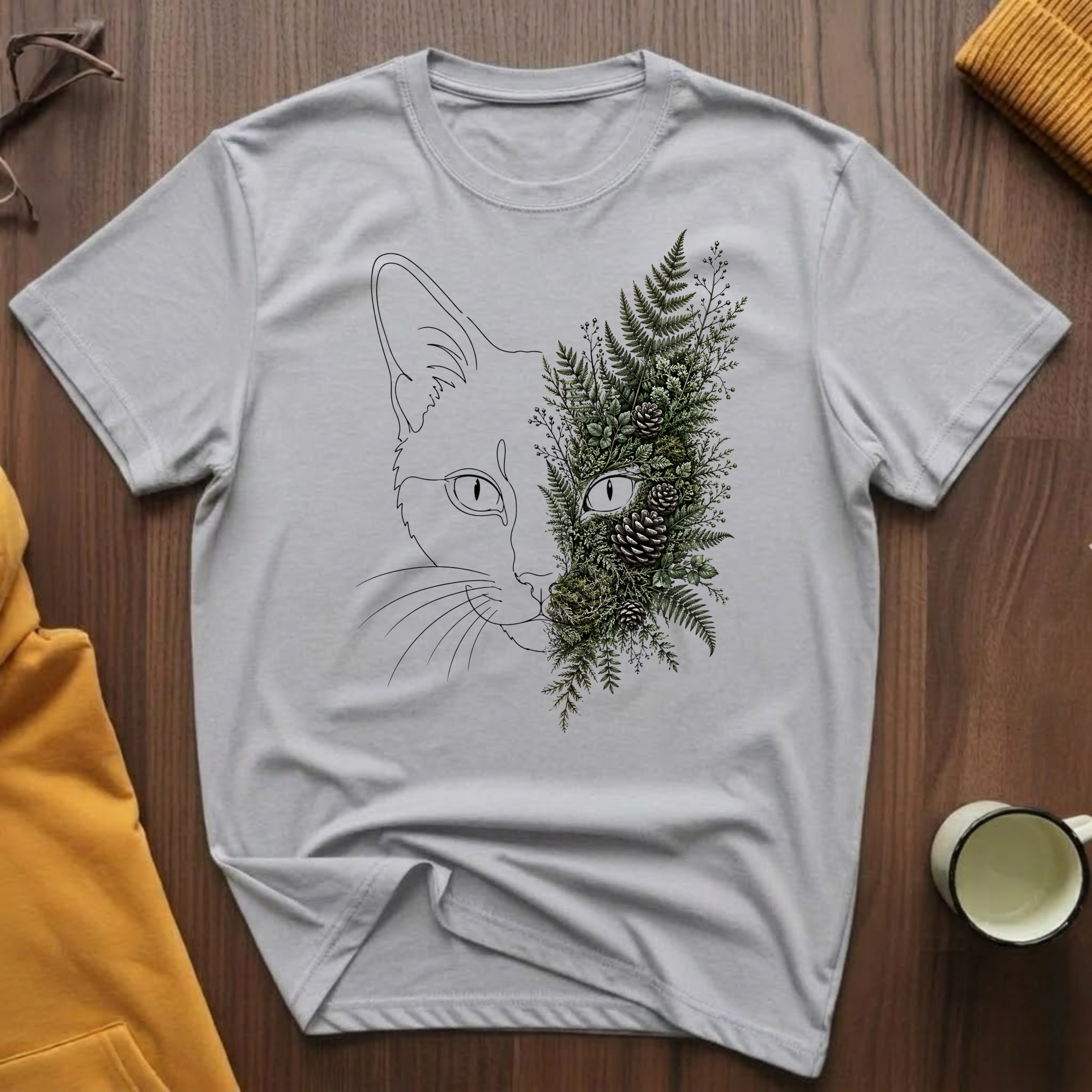 Ferns and Pinecones Cat 1 T-Shirt