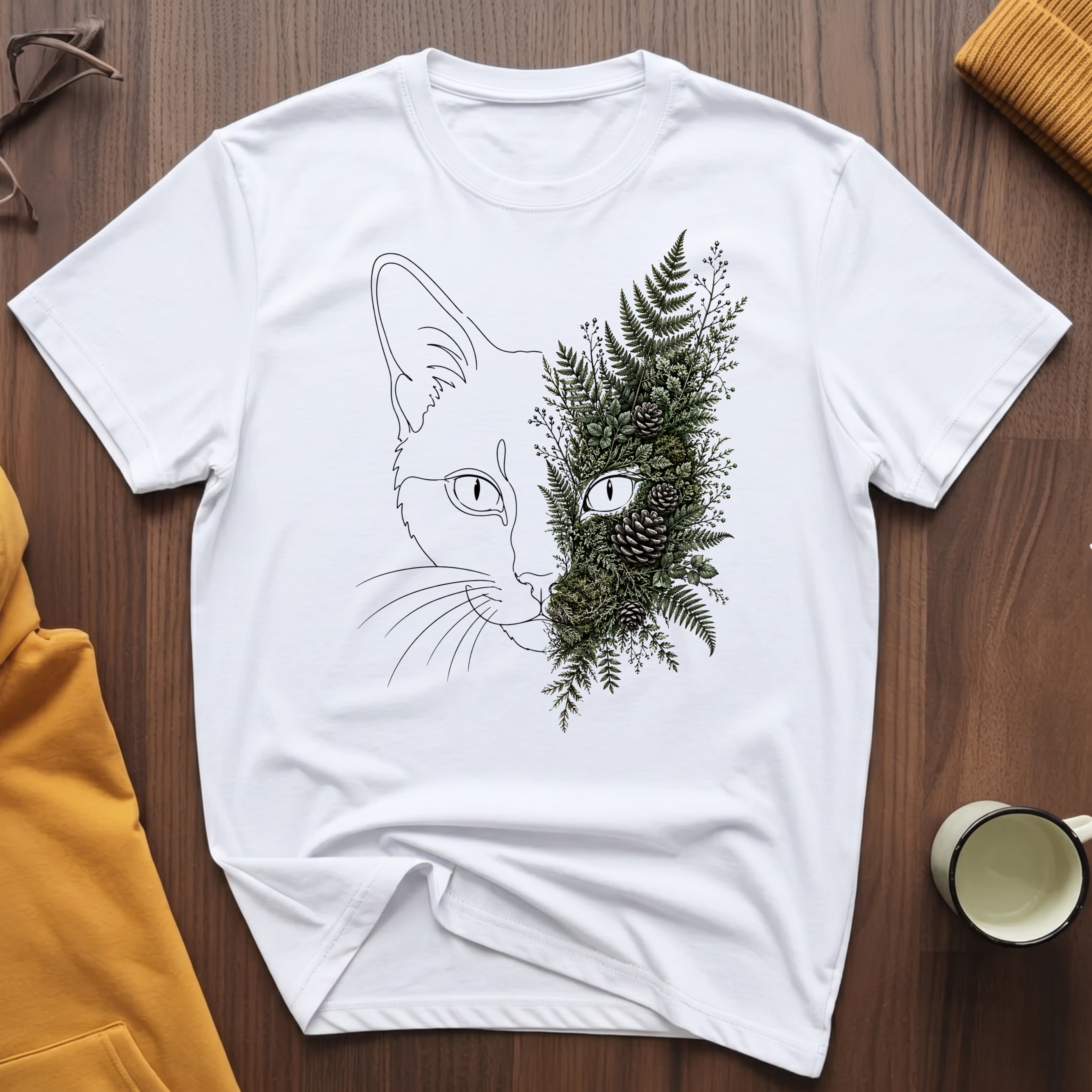 Ferns and Pinecones Cat 1 T-Shirt