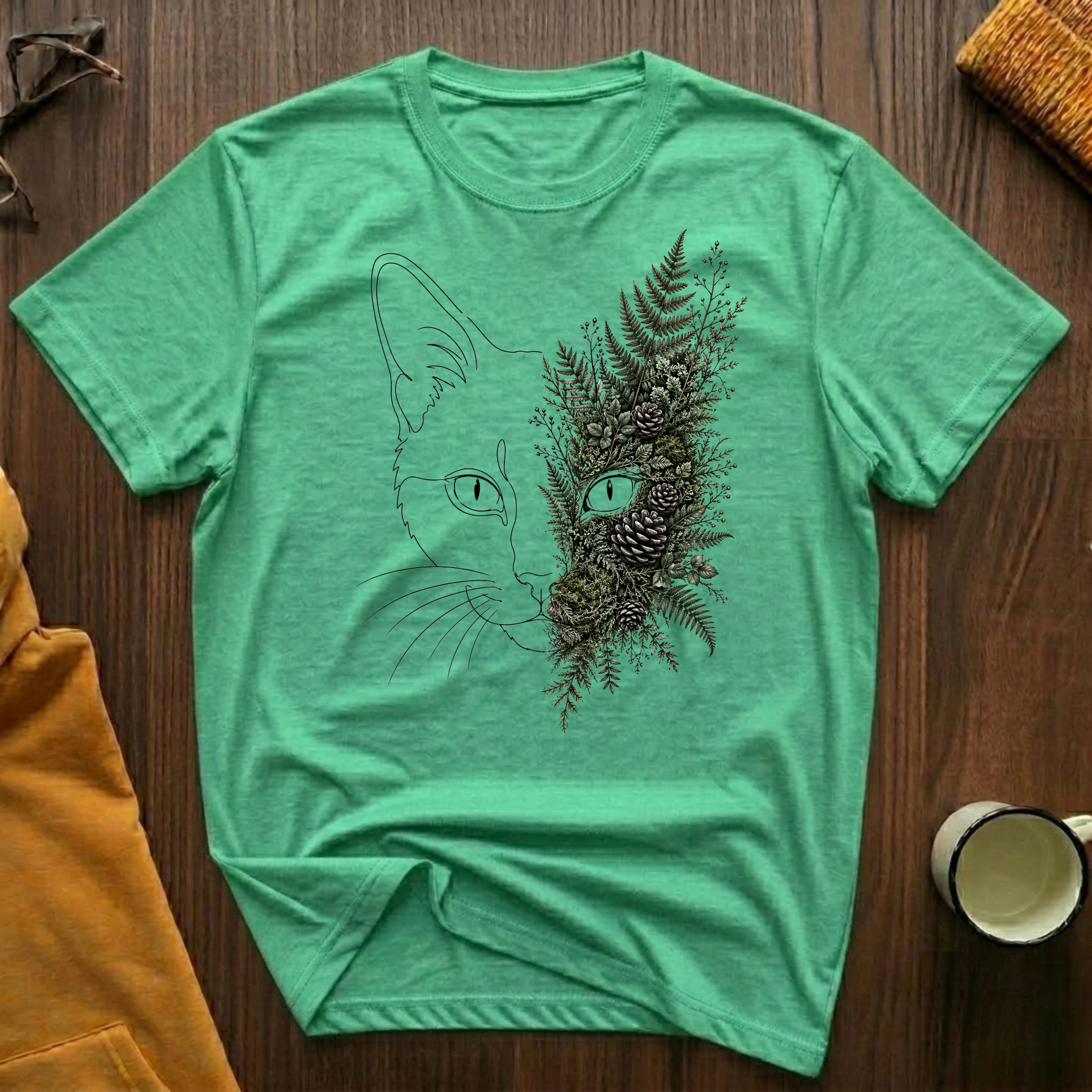 Ferns and Pinecones Cat 1 T-Shirt