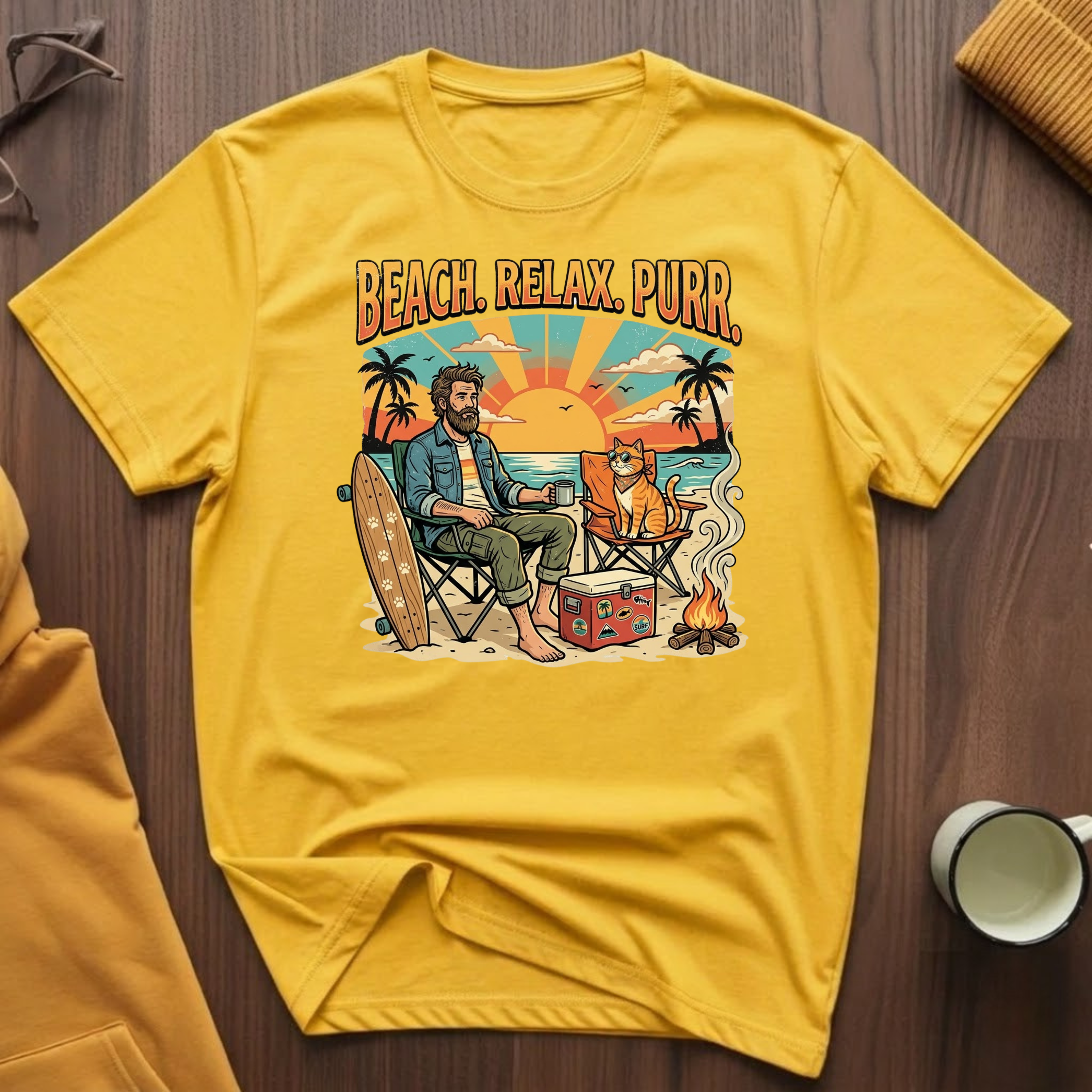 Beach Relax Purr 1 T-Shirt