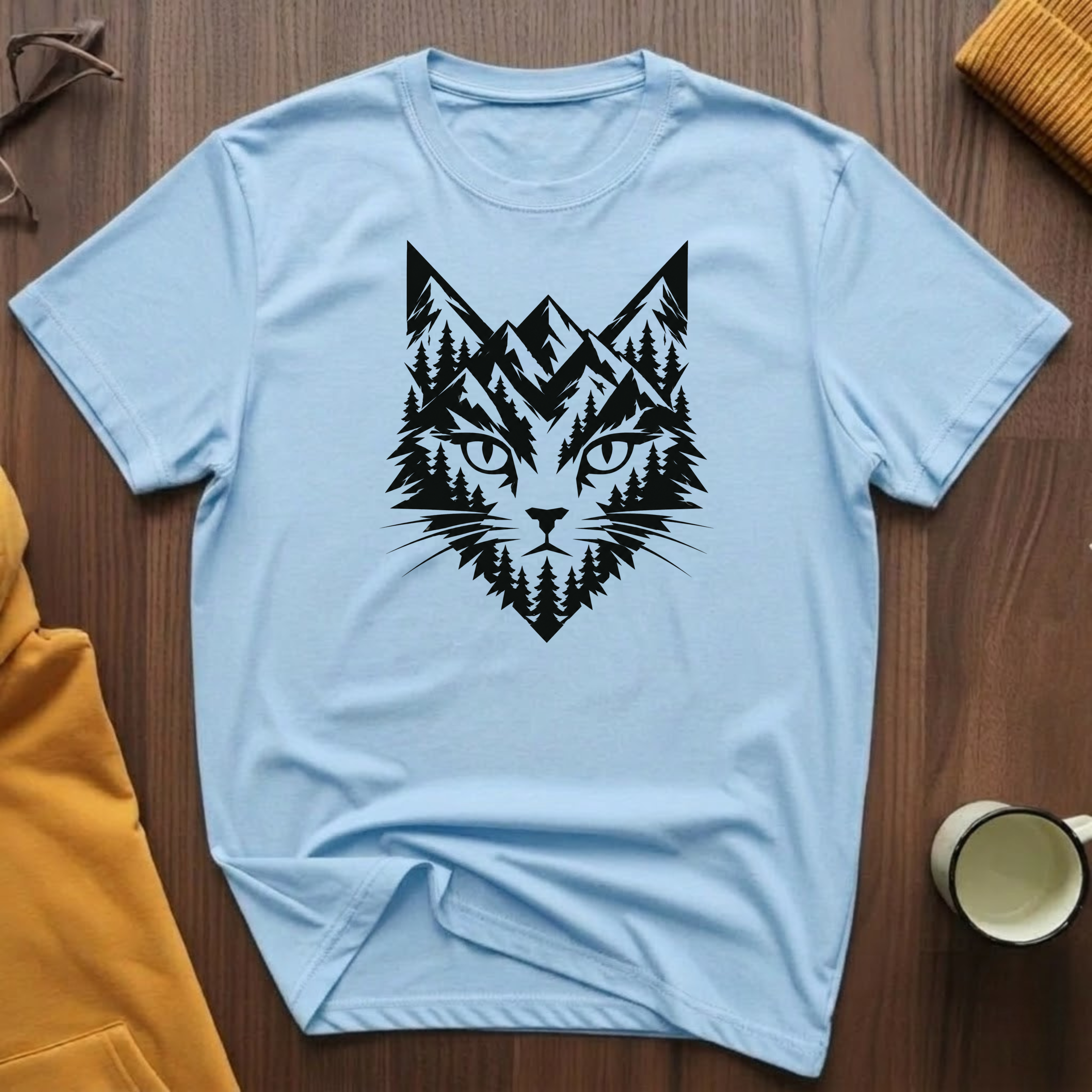 Geometric Black Cat 2 T-Shirt