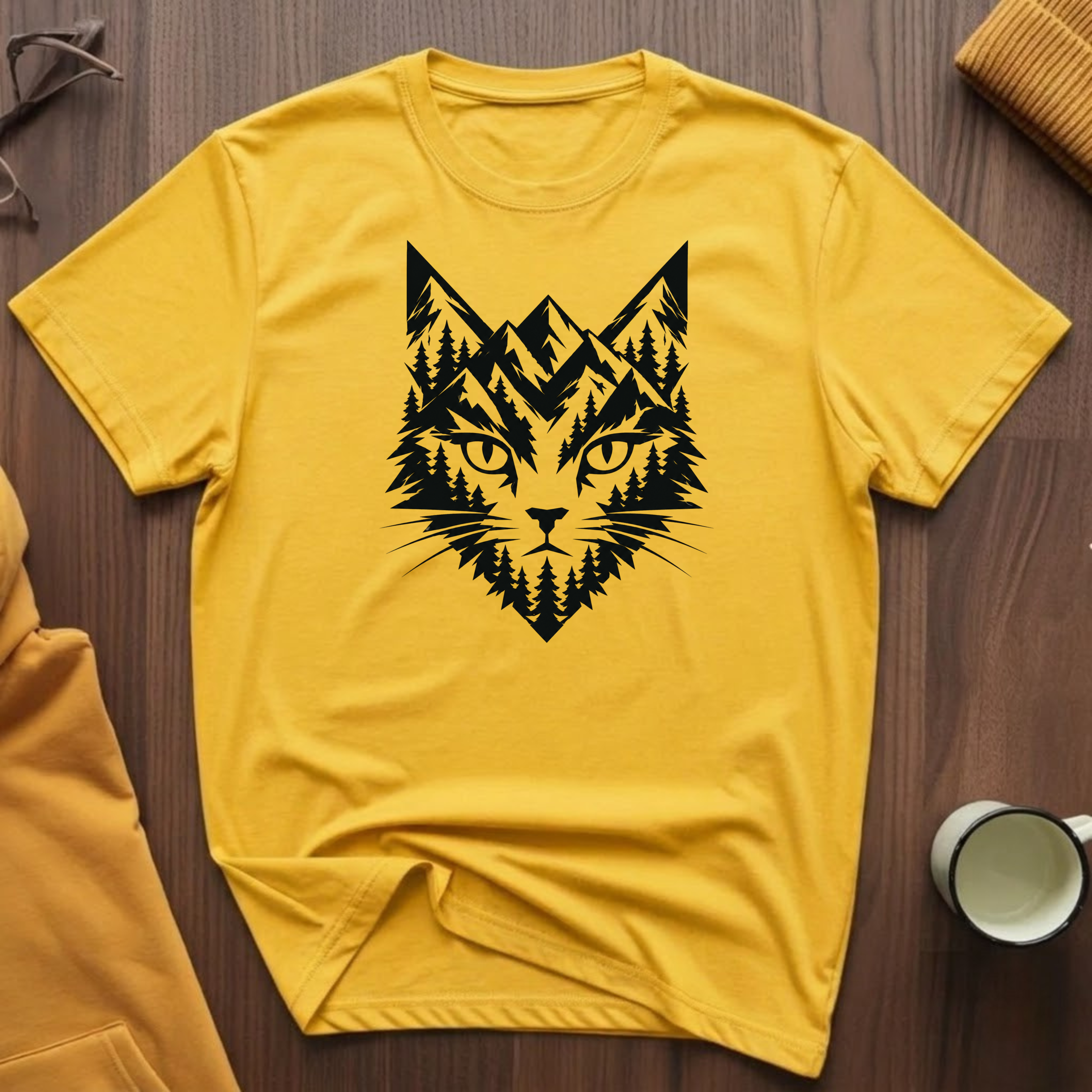Geometric Black Cat 2 T-Shirt