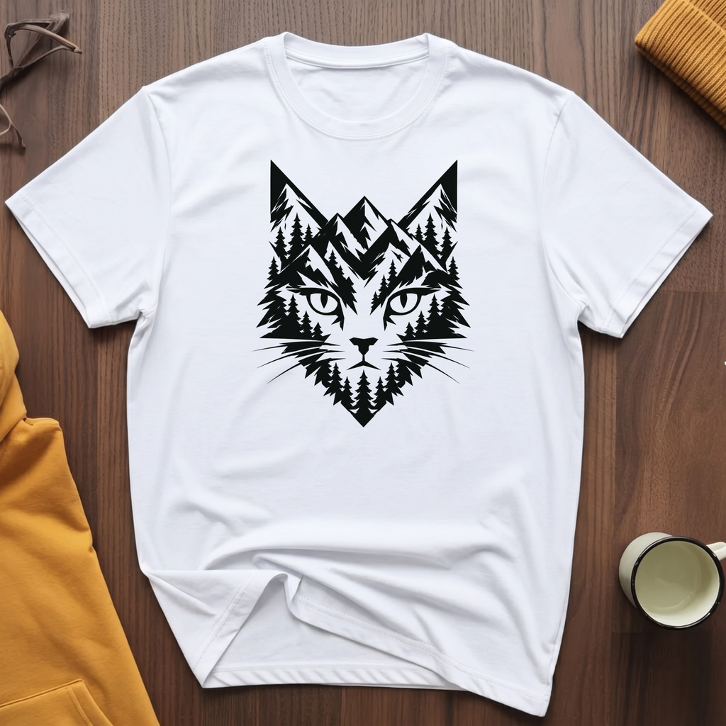 Geometric Black Cat 2 T-Shirt