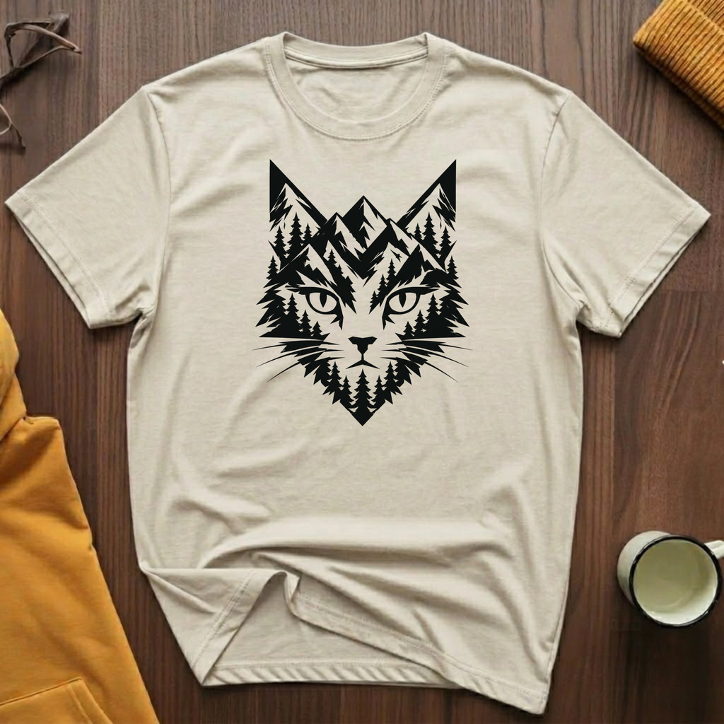 Geometric Black Cat 2 T-Shirt