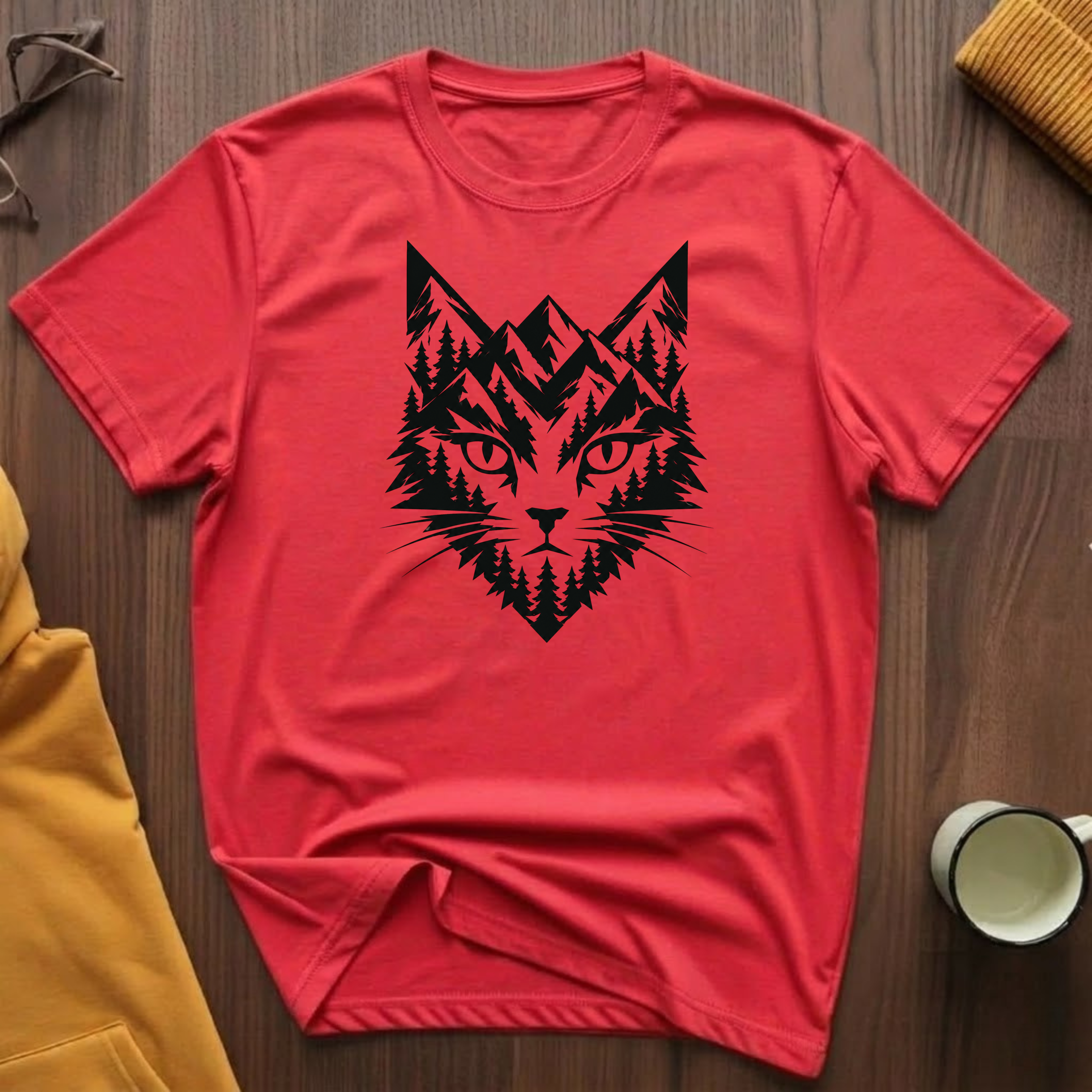 Geometric Black Cat 2 T-Shirt
