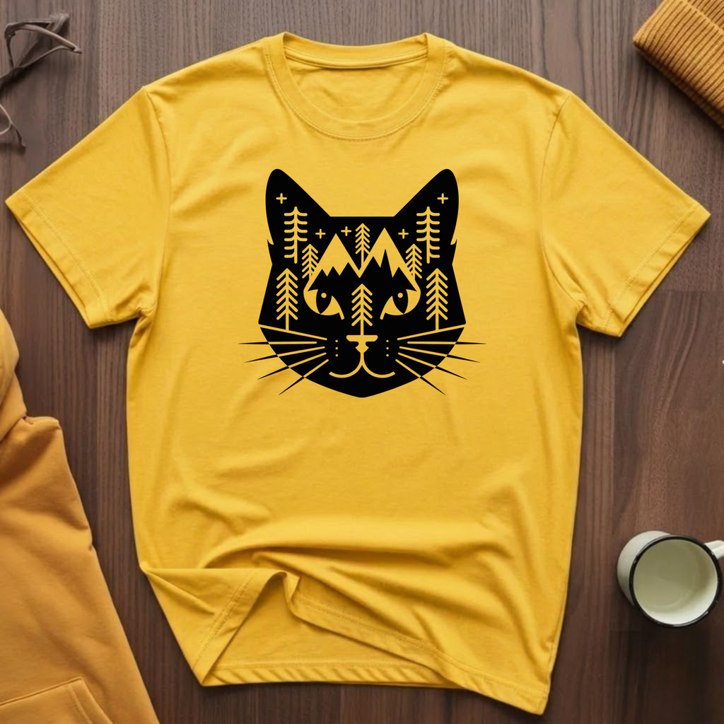 Geometric Black Cat 1 T-Shirt