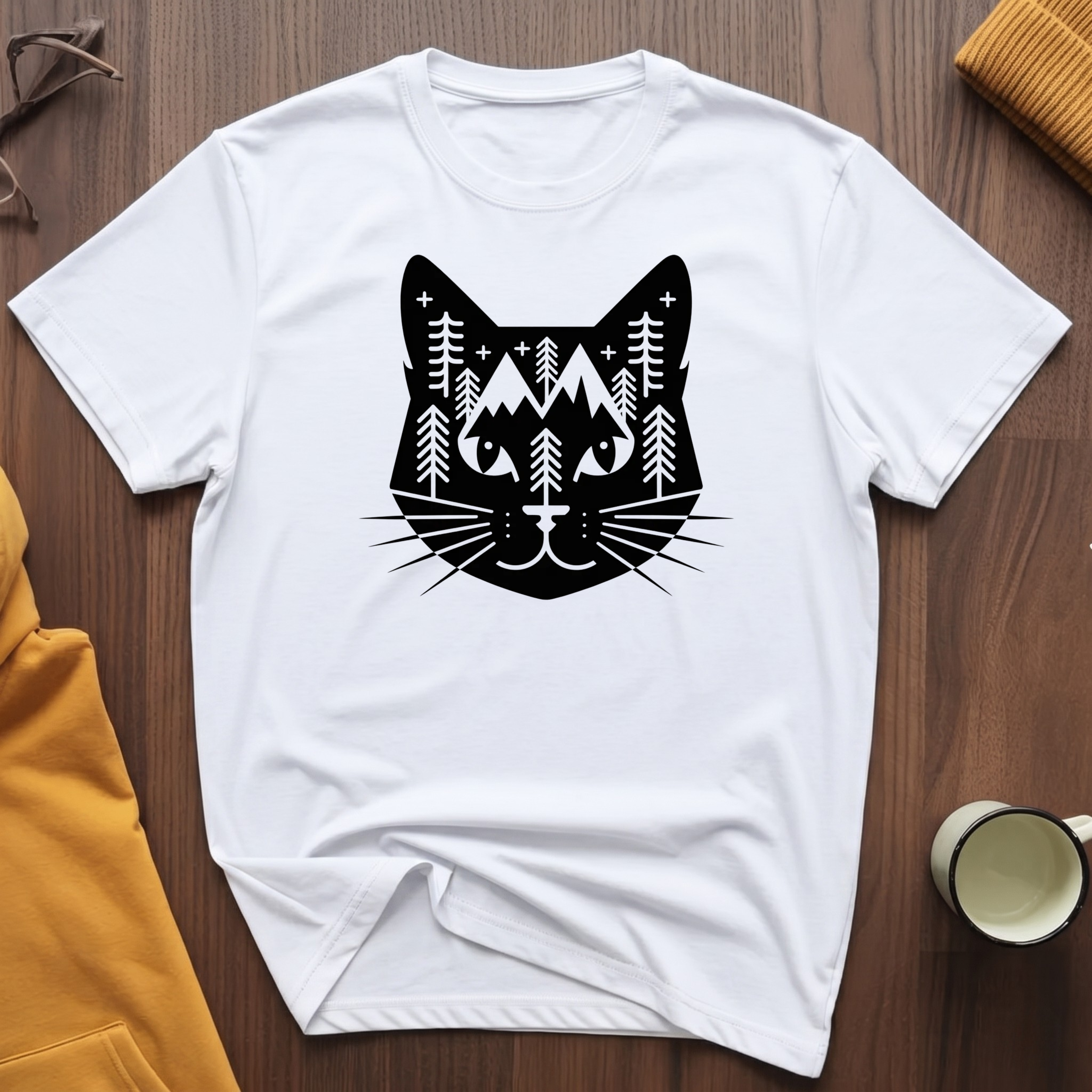 Geometric Black Cat 1 T-Shirt