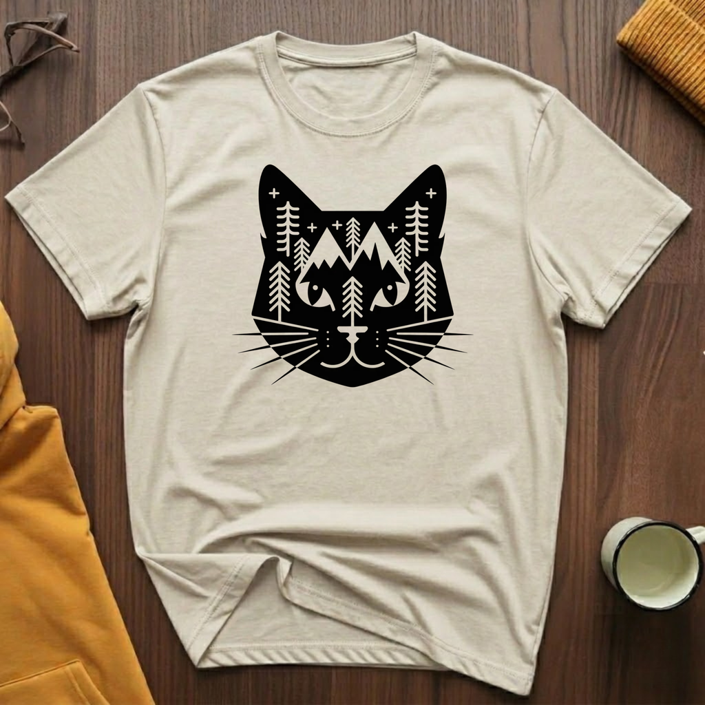 Geometric Black Cat 1 T-Shirt