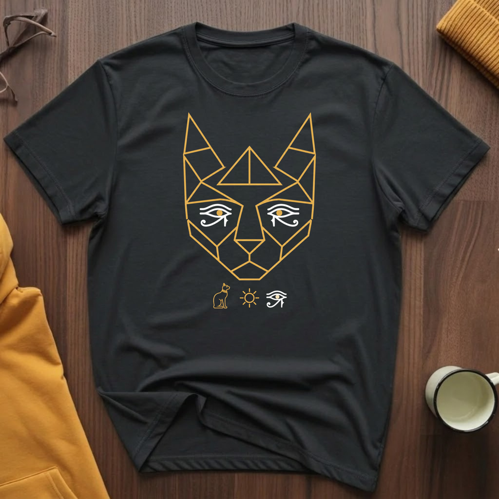 Geometric Egyptian Cat T-Shirt