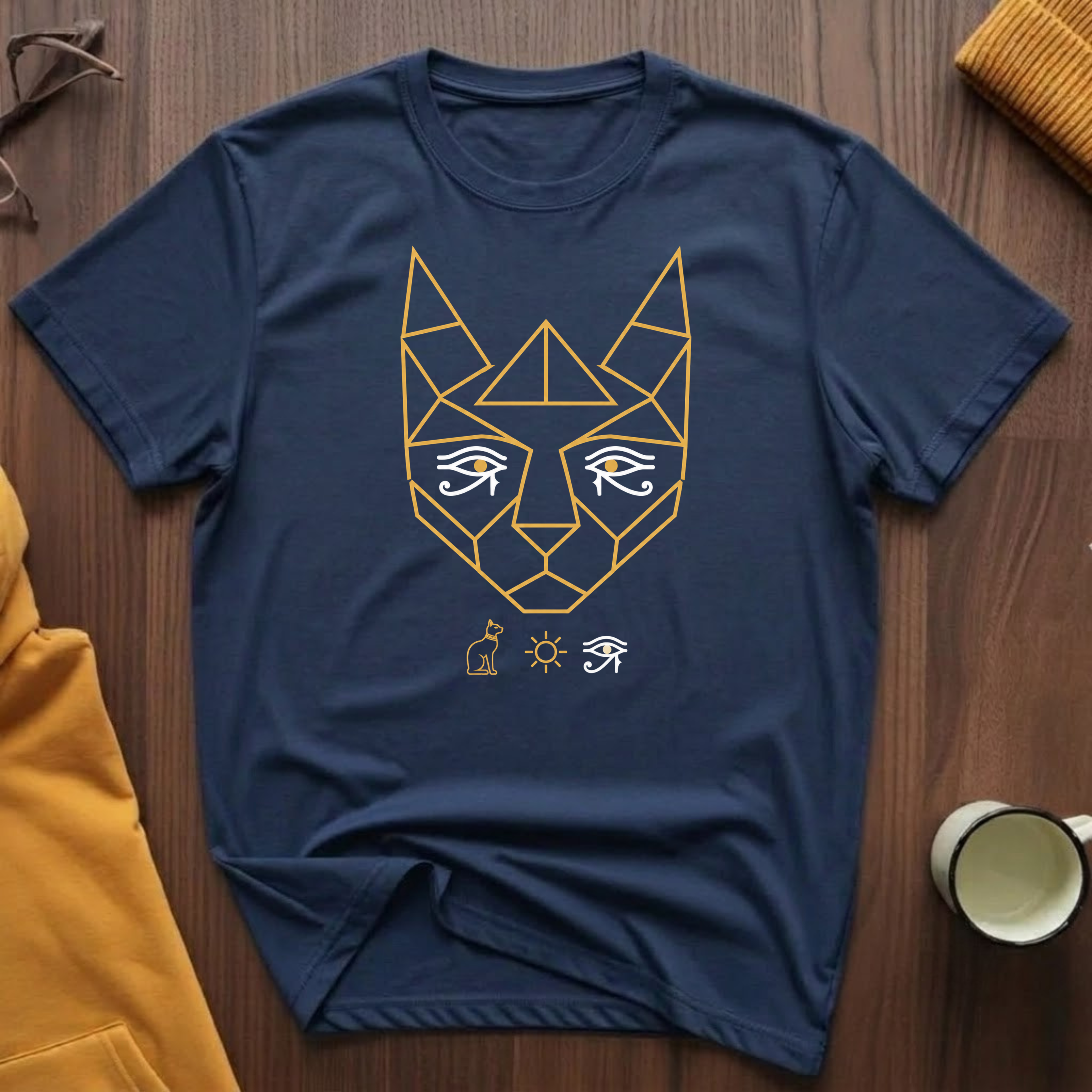 Geometric Egyptian Cat T-Shirt