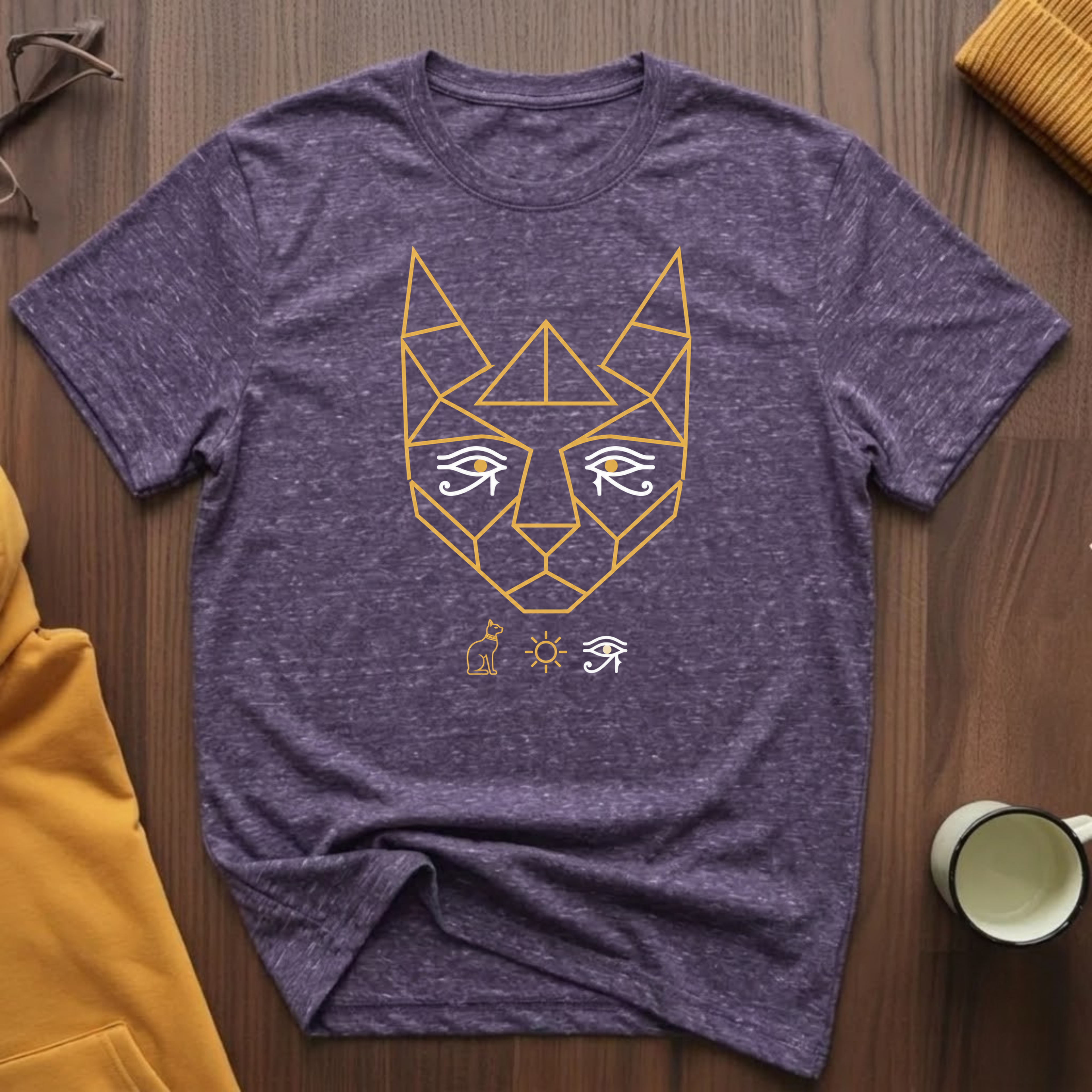 Geometric Egyptian Cat T-Shirt