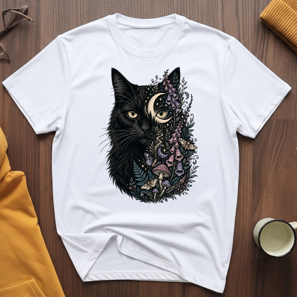 Moonlit Forest Cat T-Shirt