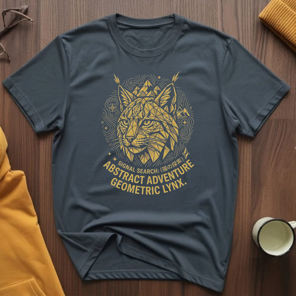 Geometric Lynx Gold T-Shirt