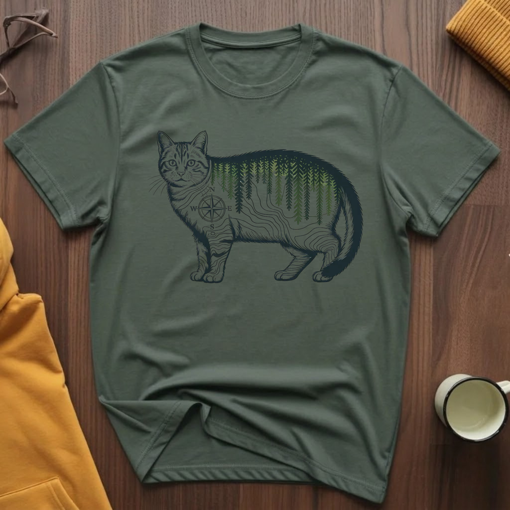 Technical Topography Cat T-Shirt