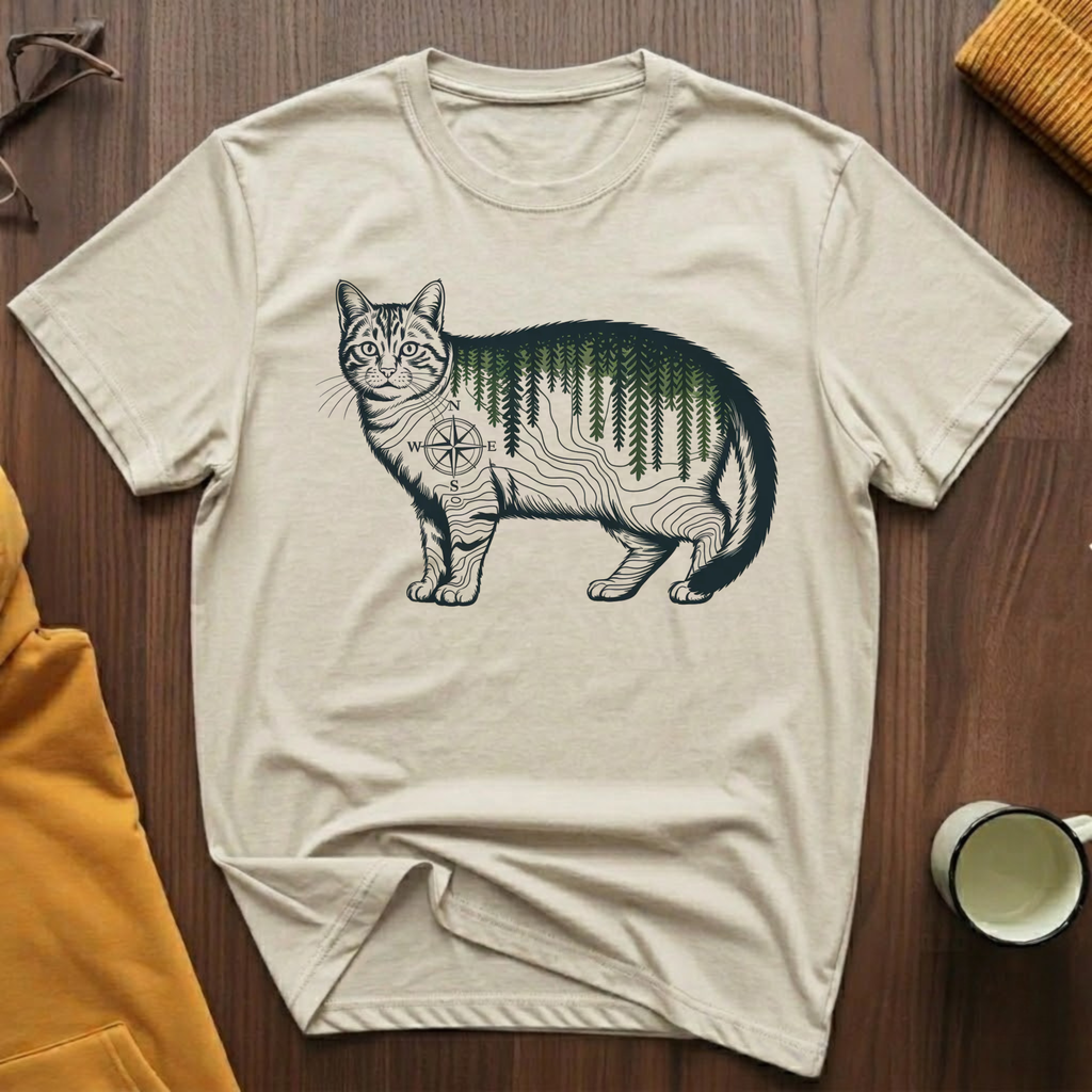 Technical Topography Cat T-Shirt