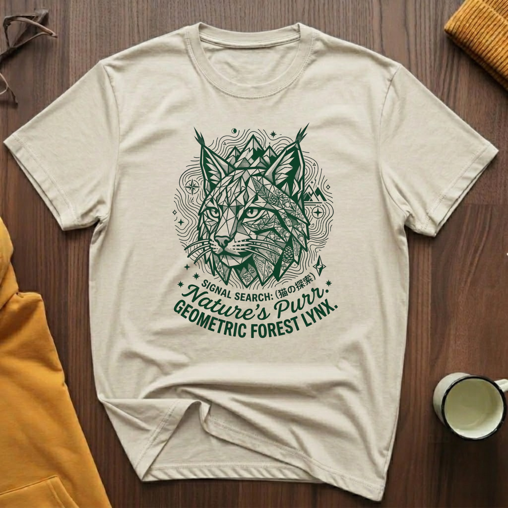 Geometric Forest Lynx T-Shirt