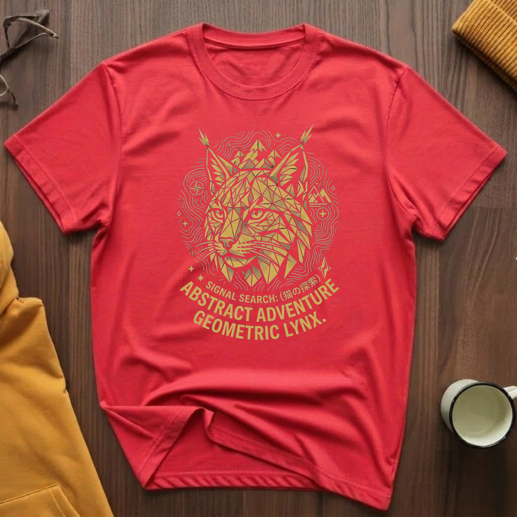 Geometric Lynx Gold T-Shirt