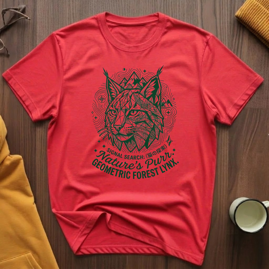Geometric Forest Lynx T-Shirt