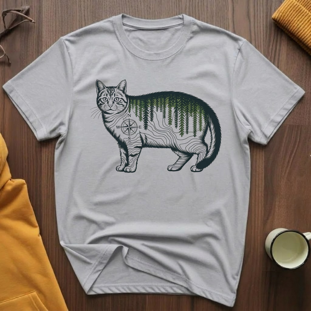 Technical Topography Cat T-Shirt