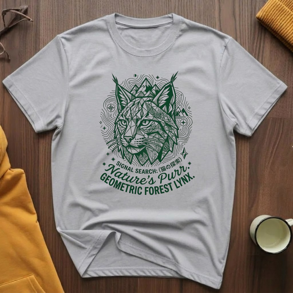 Geometric Forest Lynx T-Shirt