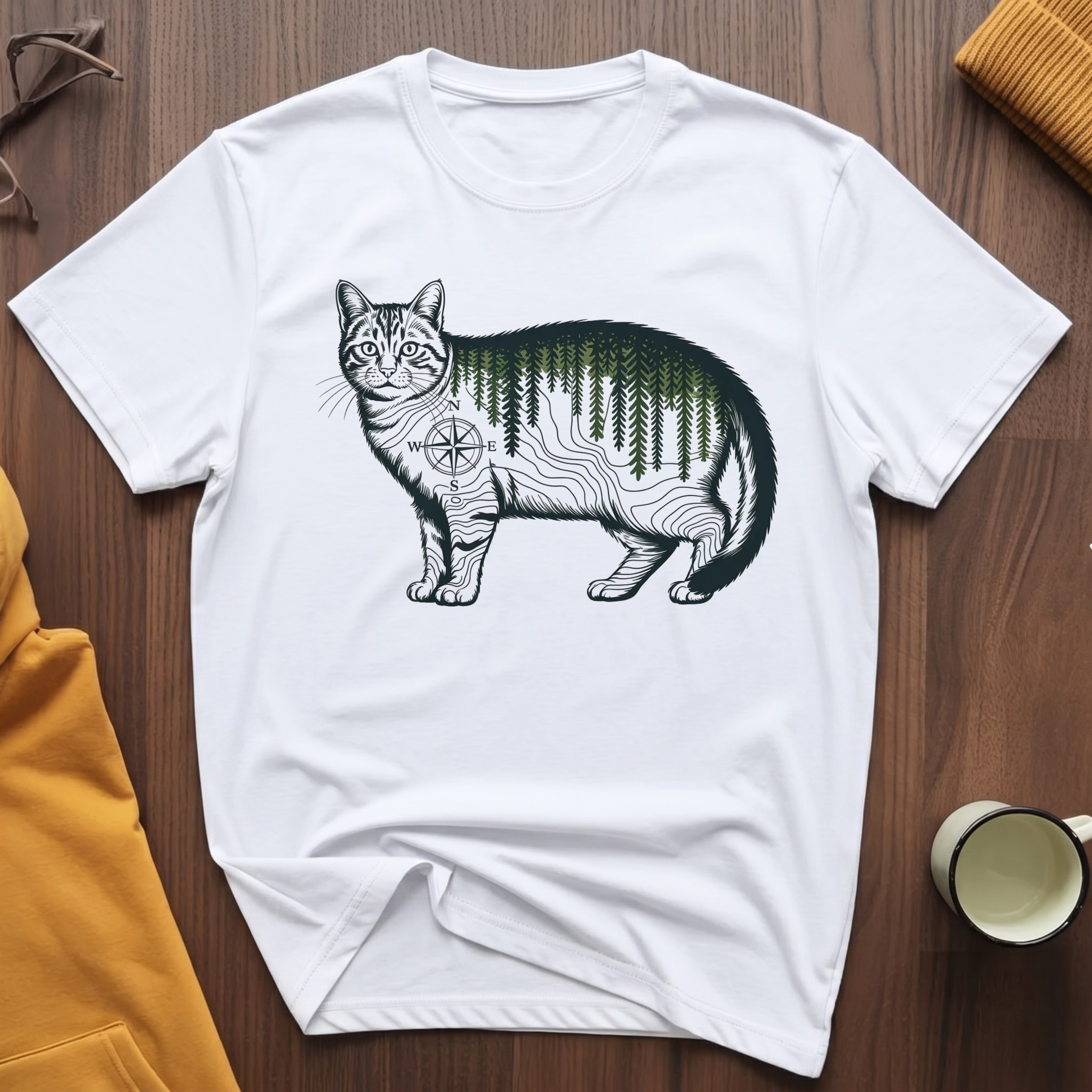 Technical Topography Cat T-Shirt